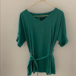 Teal vneck tee